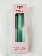 Candles Hand-dipped Aqua & Teal