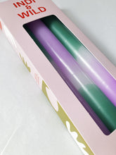 Candles Hand-dipped Mauve & Teal